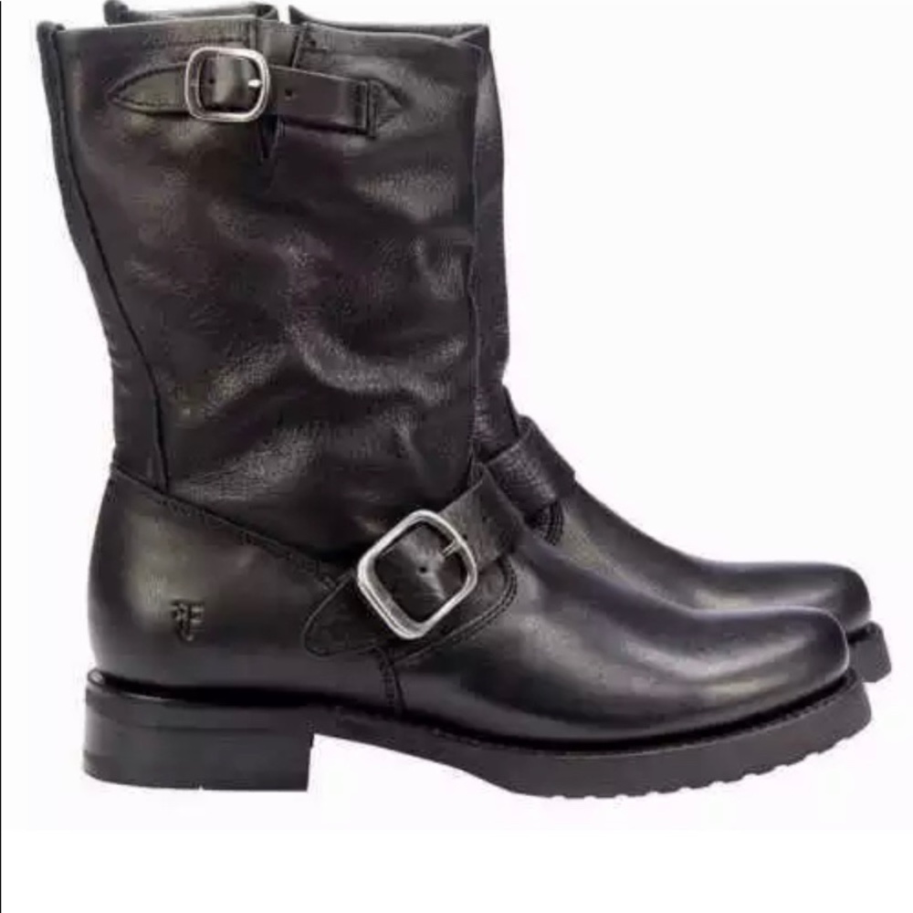 Frye combat Veronica black leather boots Frye ankle boots 8.5 M